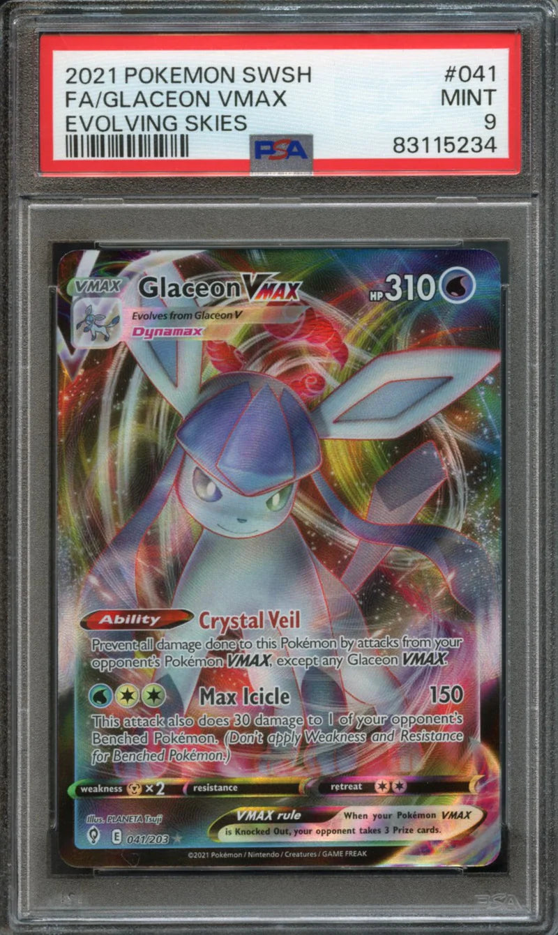 Glaceon vmax 041 PSA 9 Glaceon vmax 041 PSA 9