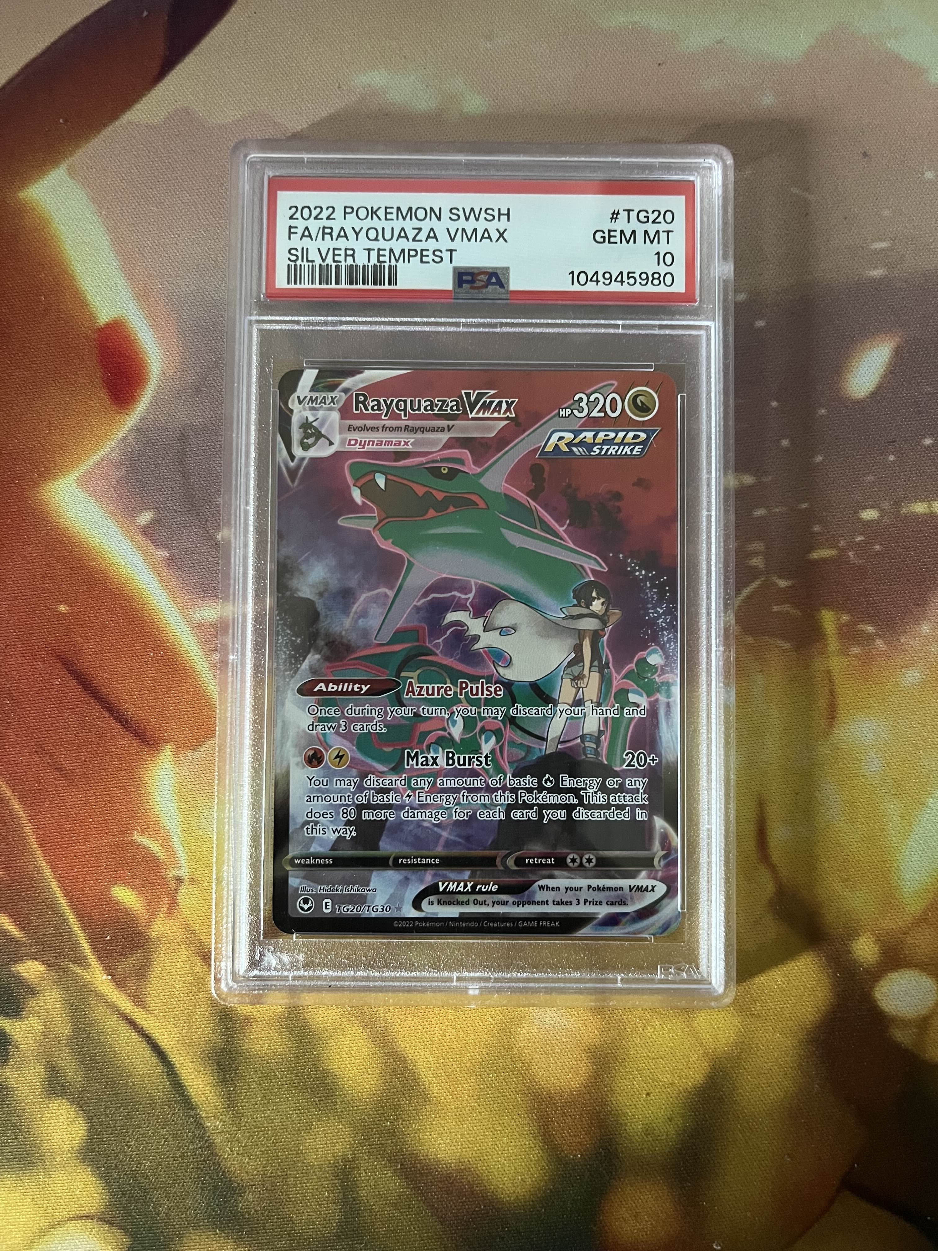 vmax rayquaza pokemon card Rayquaza VMAX TG20 PSA 10