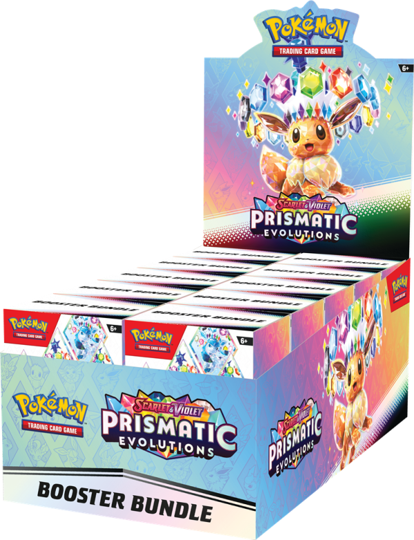 Pokémon Scarlet & Violet Prismatic Evolutions Booster Bundle Display