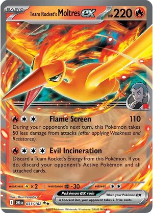 Team Rocket's Moltres ex 031 STAMPED