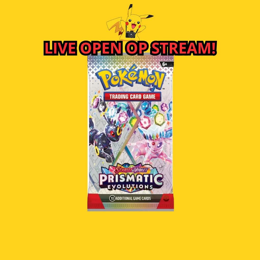 Pokémon Scarlet & Violet Prismatic Evolutions Booster Pack Livestream