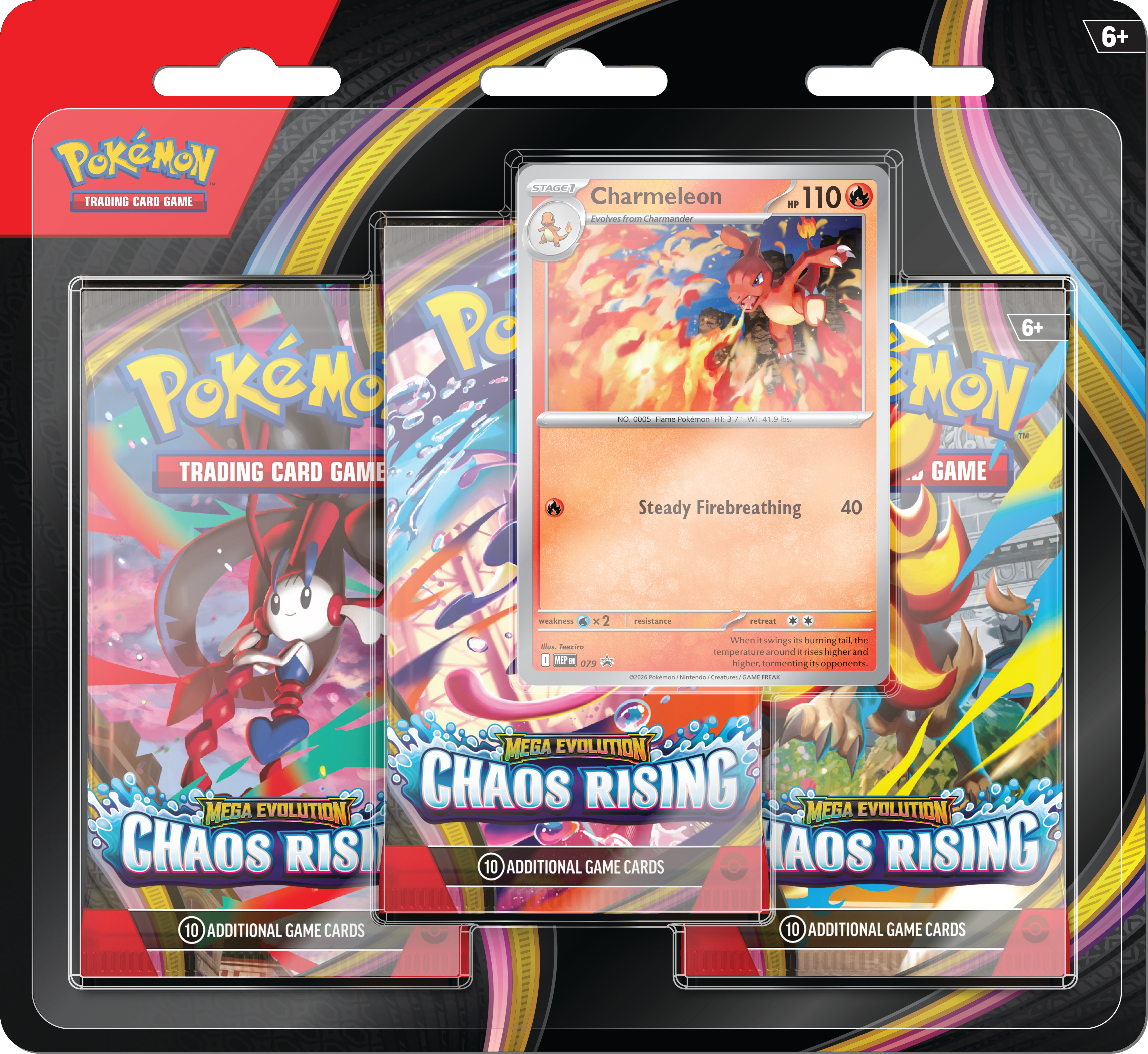 Pokémon Chaos Rising 3 Pack Blister Charmeleon