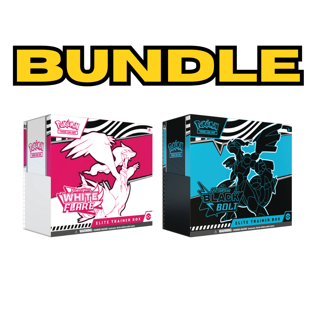Pokémon Scarlet & Violet Black Bolt / White Flare Elite Trainer Box BUNDLE
