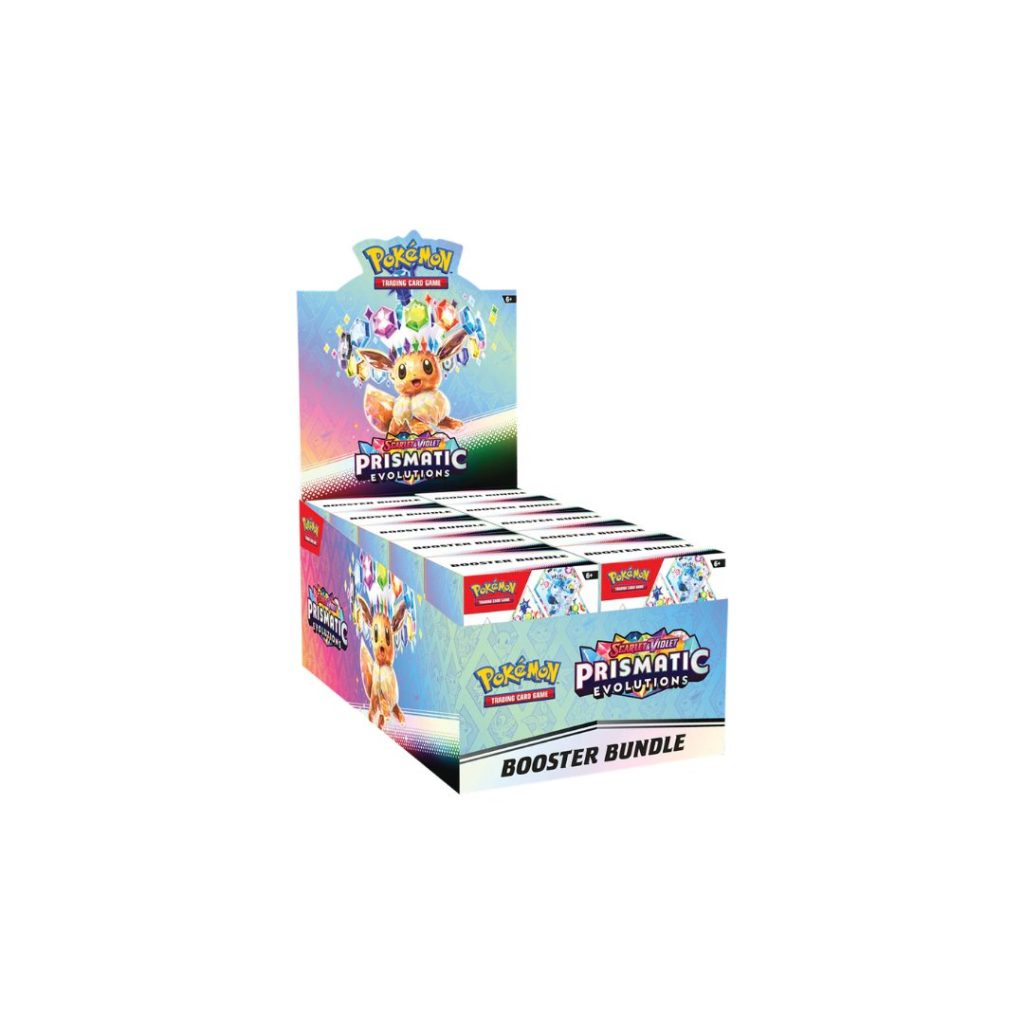 Pokémon Scarlet & Violet Prismatic Evolutions Booster Bundle Display