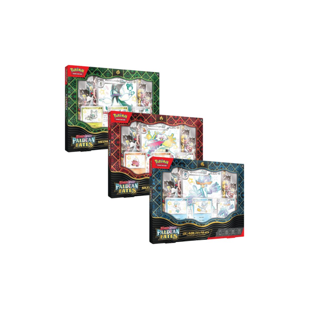 Pokémon Scarlet & Violet Paldean Fates Premium Collection Quaquaval Skeledirge Meowscarada EX