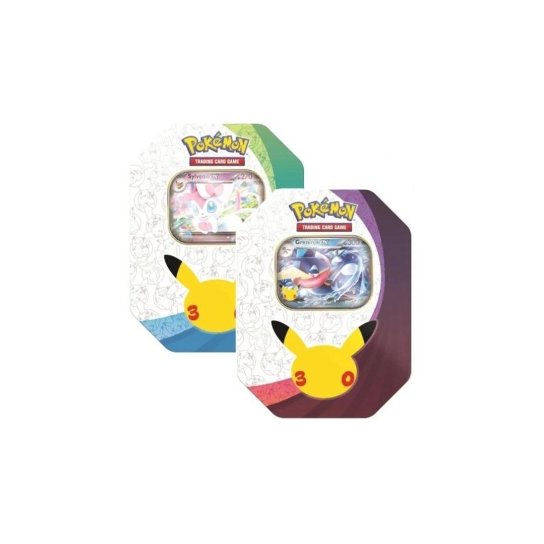 Pokémon 30th Celebrations Greninja & Sylveon ex Tin COMBI