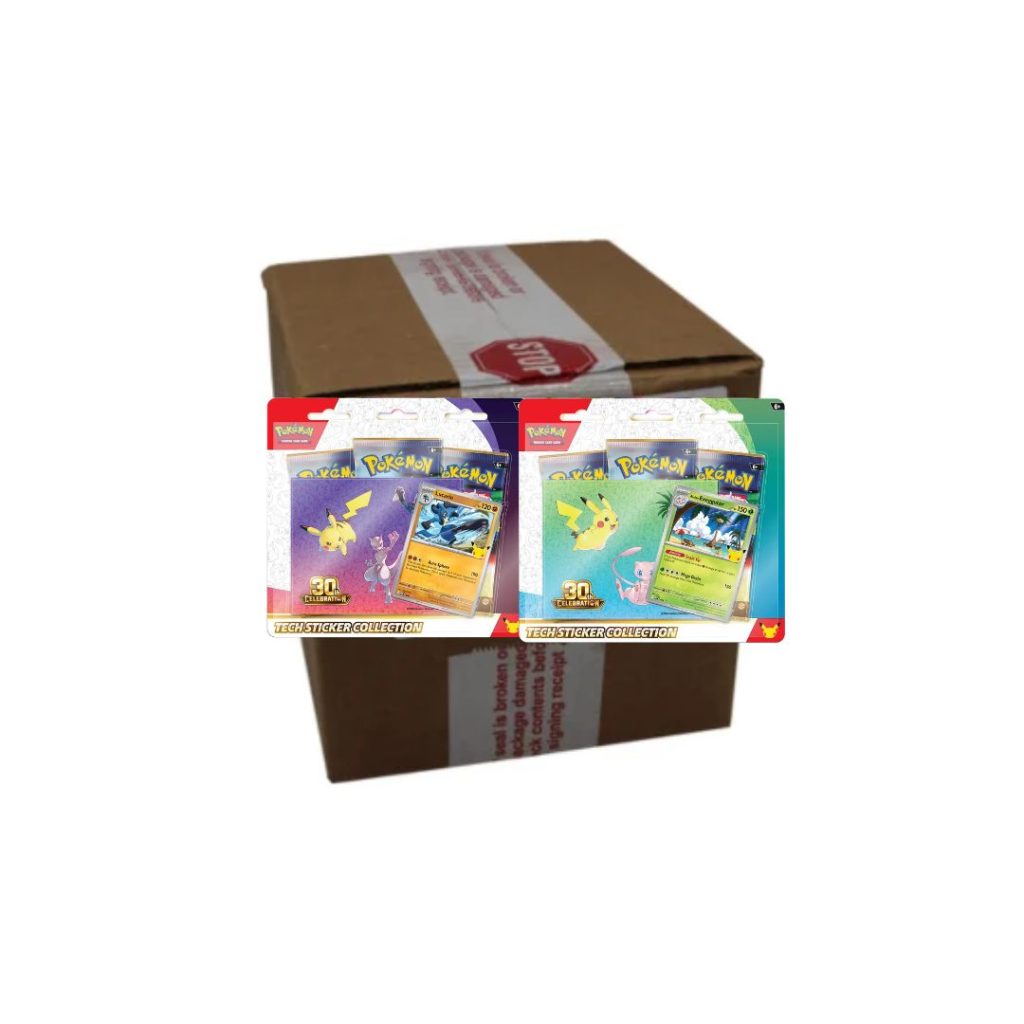 Pokémon 30th Celebrations Tech Sticker 3 Pack Blister DISPLAY